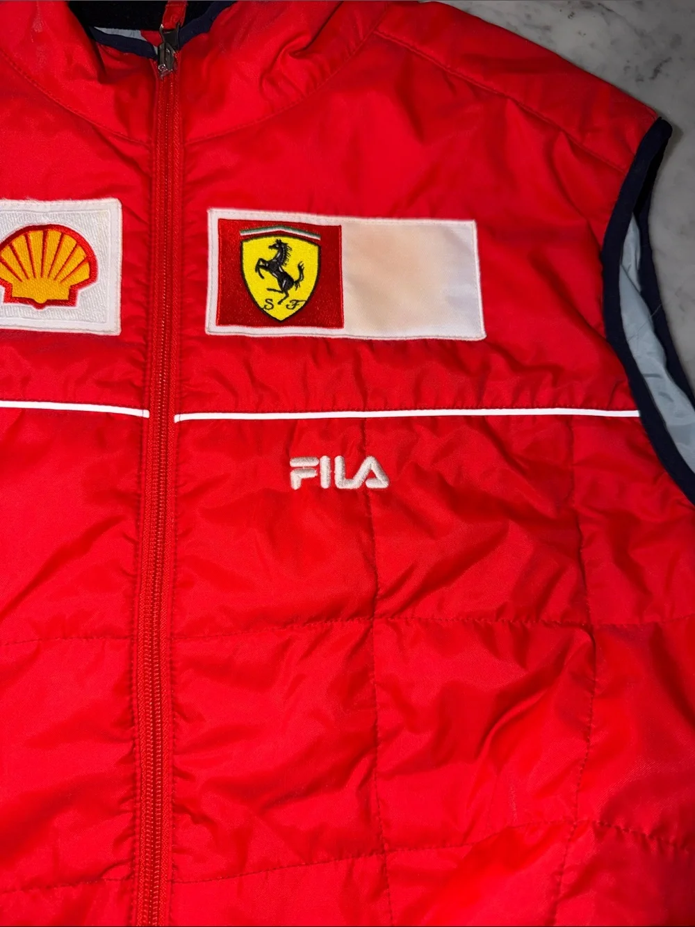 Ferrari Red fila Quilted Racing Vest with Logos